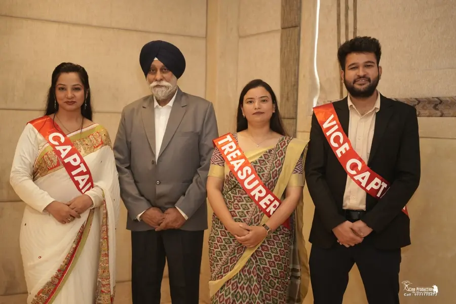 Chapter leadership wearing Captain, Treasurer and Vice Captain sashes